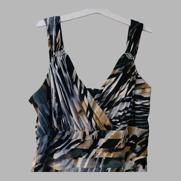 Gorgeous Animal Print Designer Fitted Dress Women's Plus Size 22 - Picture 2 of 15